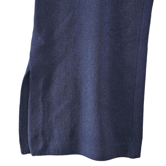 St John Pants Womens Size 2 Santana Knit Blue Pull On Evening Split Wide Leg - Picture 5 of 13